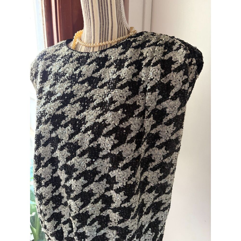 Sequin Houndstooth Vest